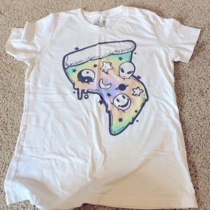 White graphic tee